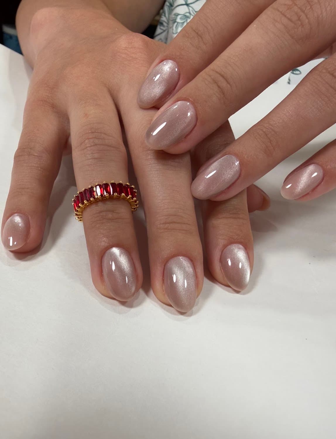 Cherry-red detailed nail art
